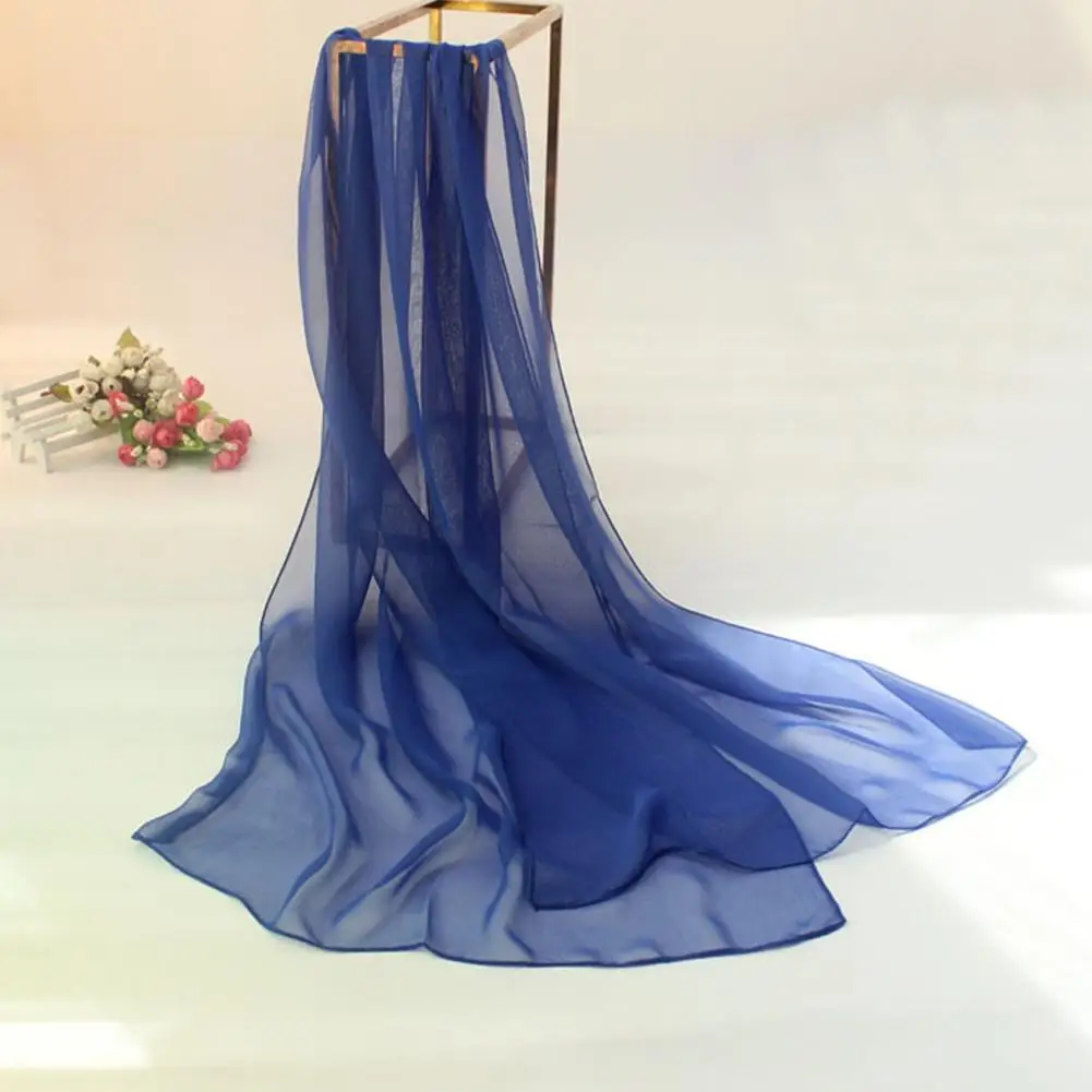 

Multiple Colour Silk Scarf For Women Summer Chiffon Georgette Scarf Bandana Elegant Long Shawl Hijab Sun Protection Beach Scarf