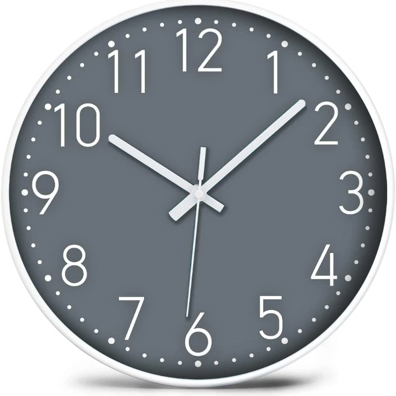 

Modern Silent and Non Ticking Wall Clocks 12 Inch Battery Operated Mechanism Clocks Suit for Office Bedroom School Home Decor