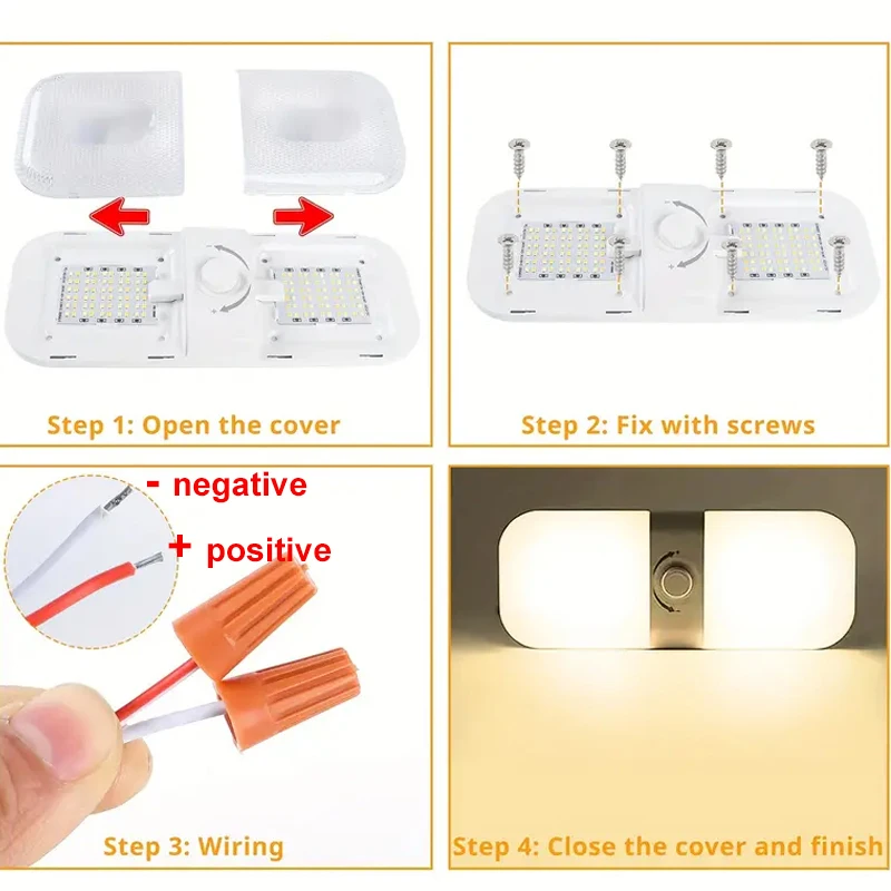 120LED купольные фонари для автодомов 12 В 24 салон автомобиля потолочный светильник