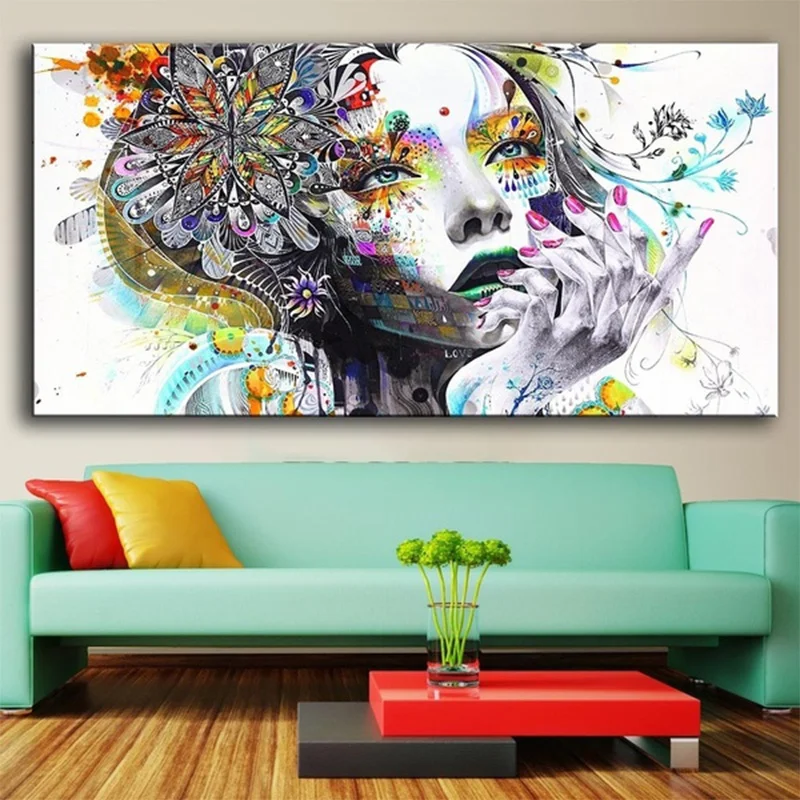 

Flowers Girl Canvas Painting Abstract Canvas Poster Art Print Modern Bedroom Living Room Decoration Home Decor Wall Art Pictures