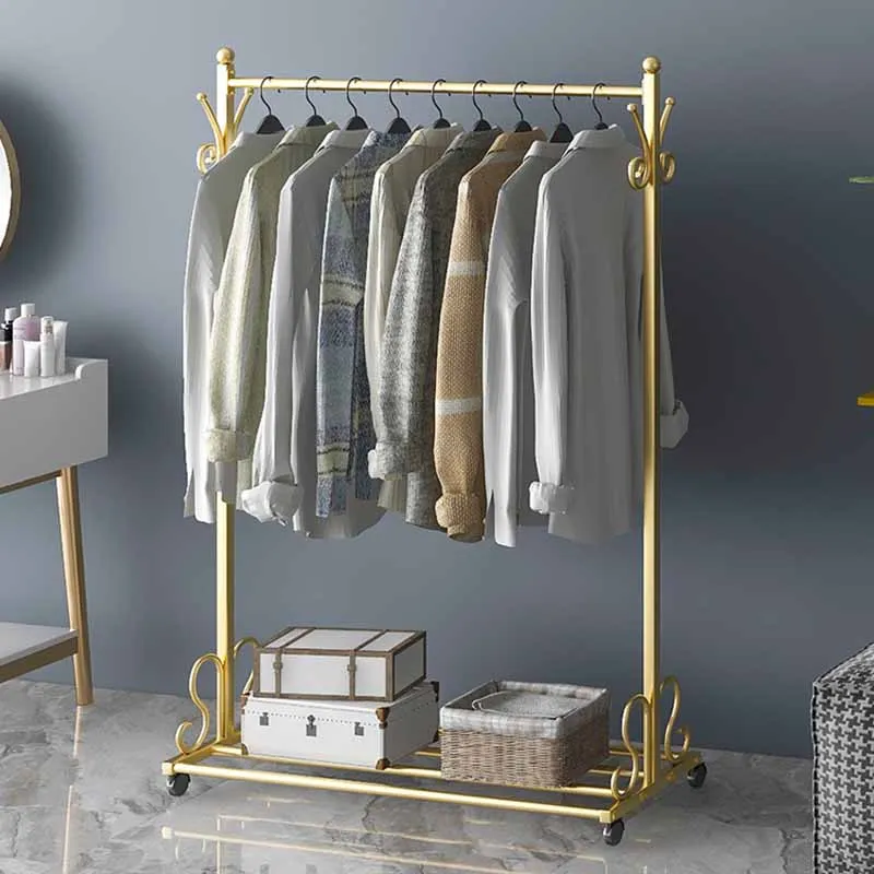 

Golden Boutique Clothes Rack Metal Closet Nordic Bedroom Clothes Rack Stand Hallway Entrance Perchero De Pie Hall Furniture