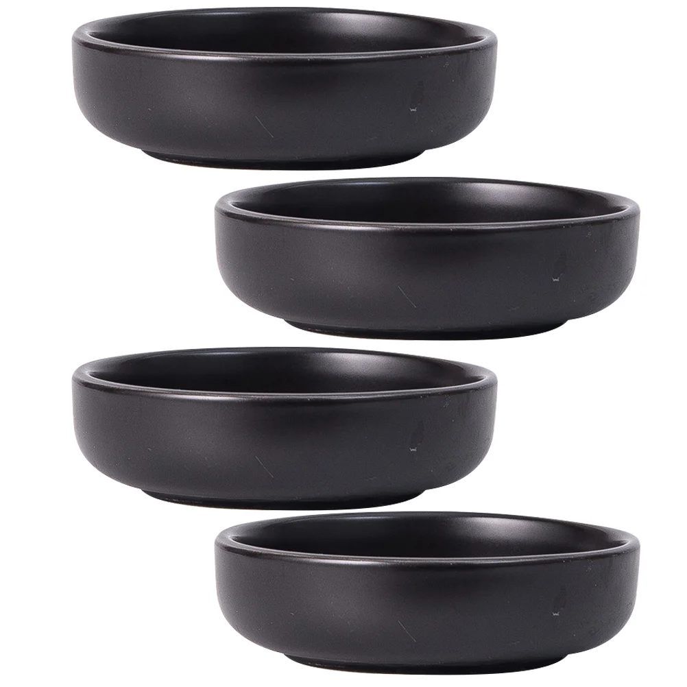 

4Pcs Soy Sauce Dish Dinner Ceramic Dipping Bowls Soy Sauce Dishes Appetizer Dish for Hotel Restaurant Kitchen