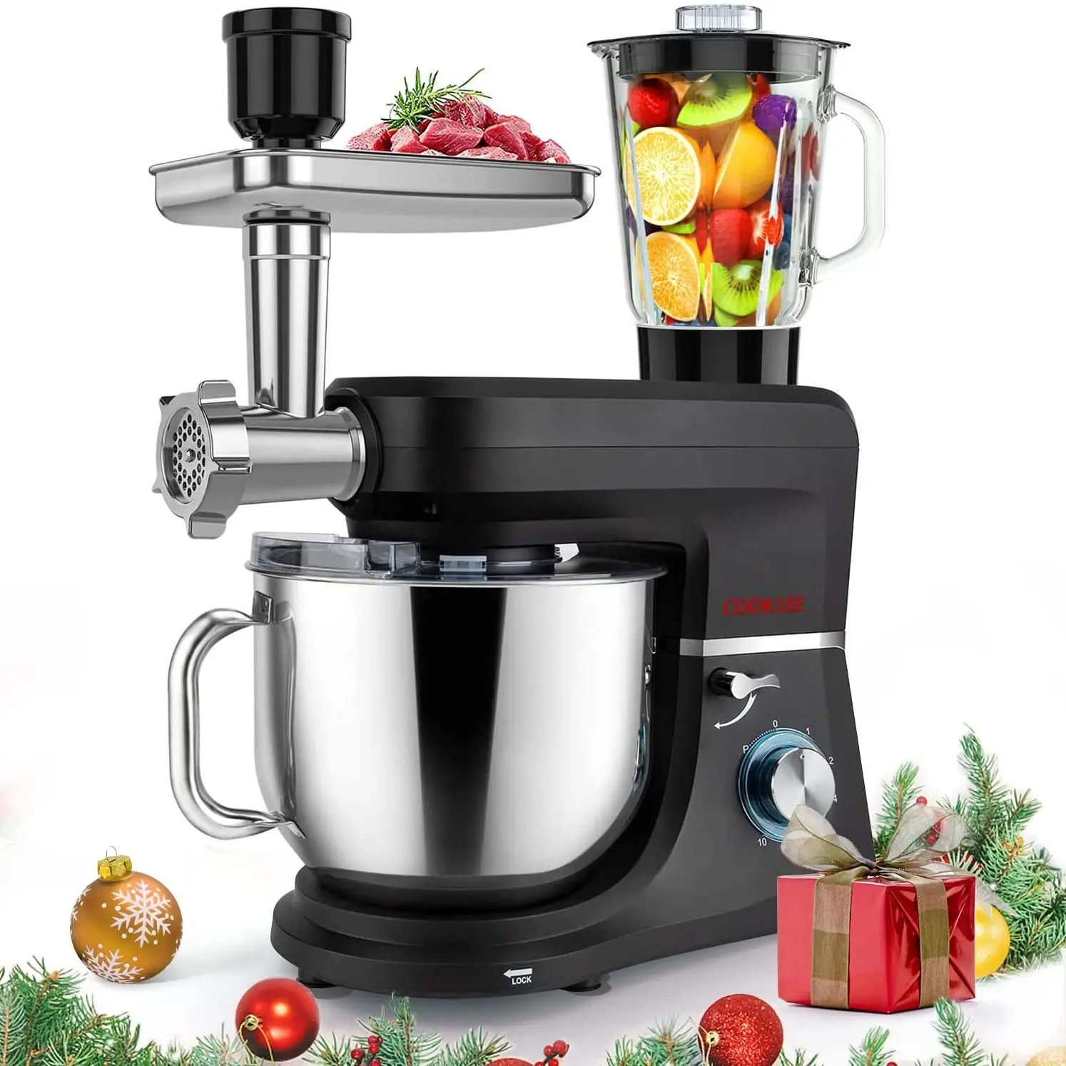 

Стоячий миксер 6-в-1, 8,5 шт. Многофункциональный Электрический кухонный миксер с 9 аксессуарами для большинства домашних поваров, SM-1507BM