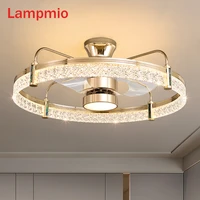 luxury reversible ceiling fan lamp modern restaurant electric fan golden ventilator for living room led rooms remote fans light