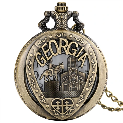 Кварцевые карманные часы в стиле ретро с изображением церкви Святой Троицы и Джорджии
