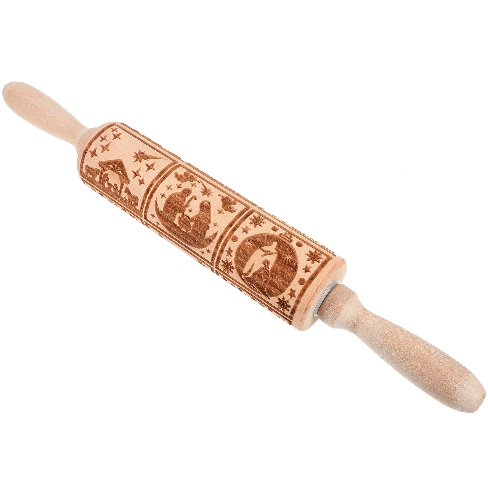 

Printed Rolling Pin Embossed Wooden Christmas Elements Pattern Dropshipping Dough Texture Roller