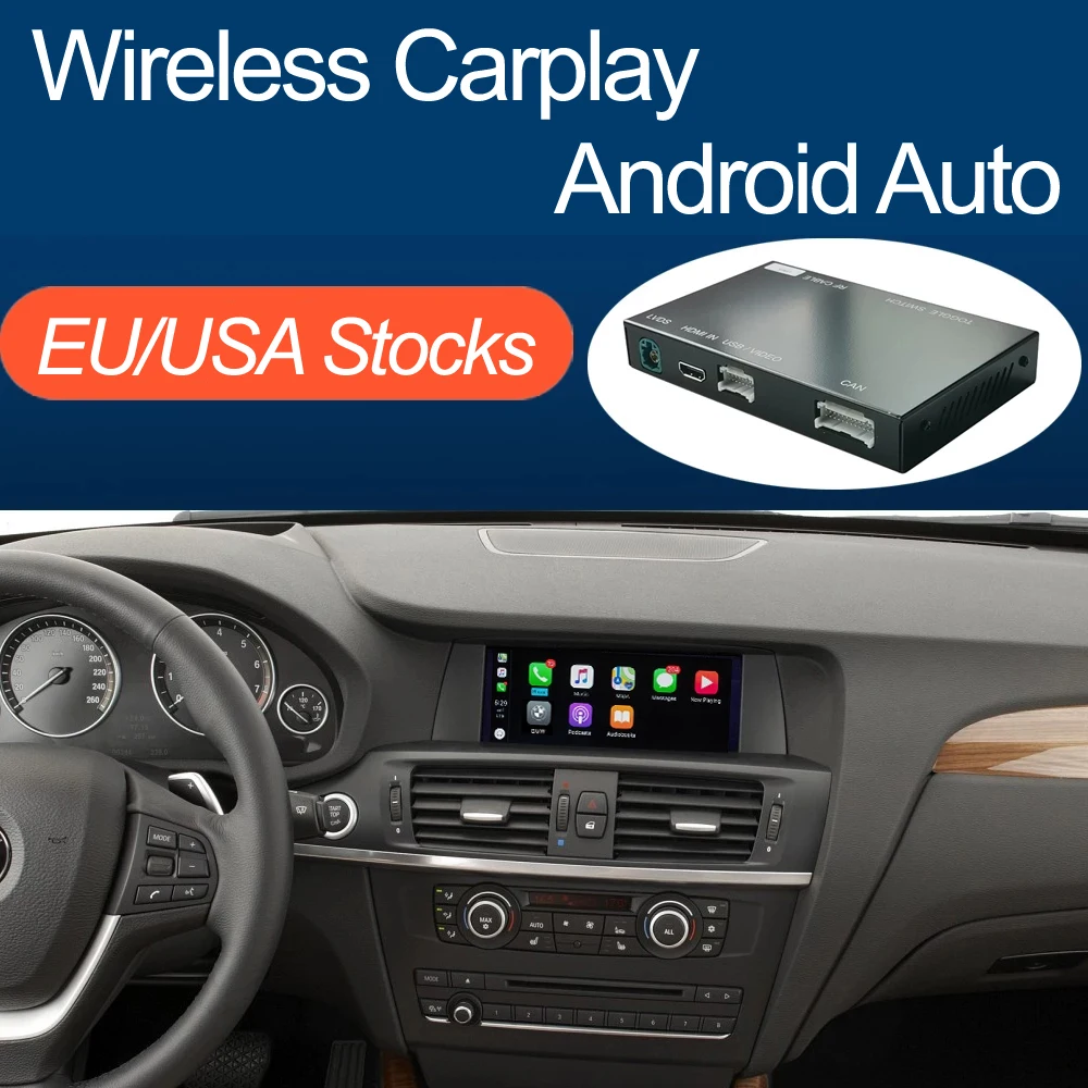 Wireless Apple CarPlay Android Auto Interface for BMW X3 F25 X4 F26 2011-2016, with Mirror Link AirPlay Car Play Function