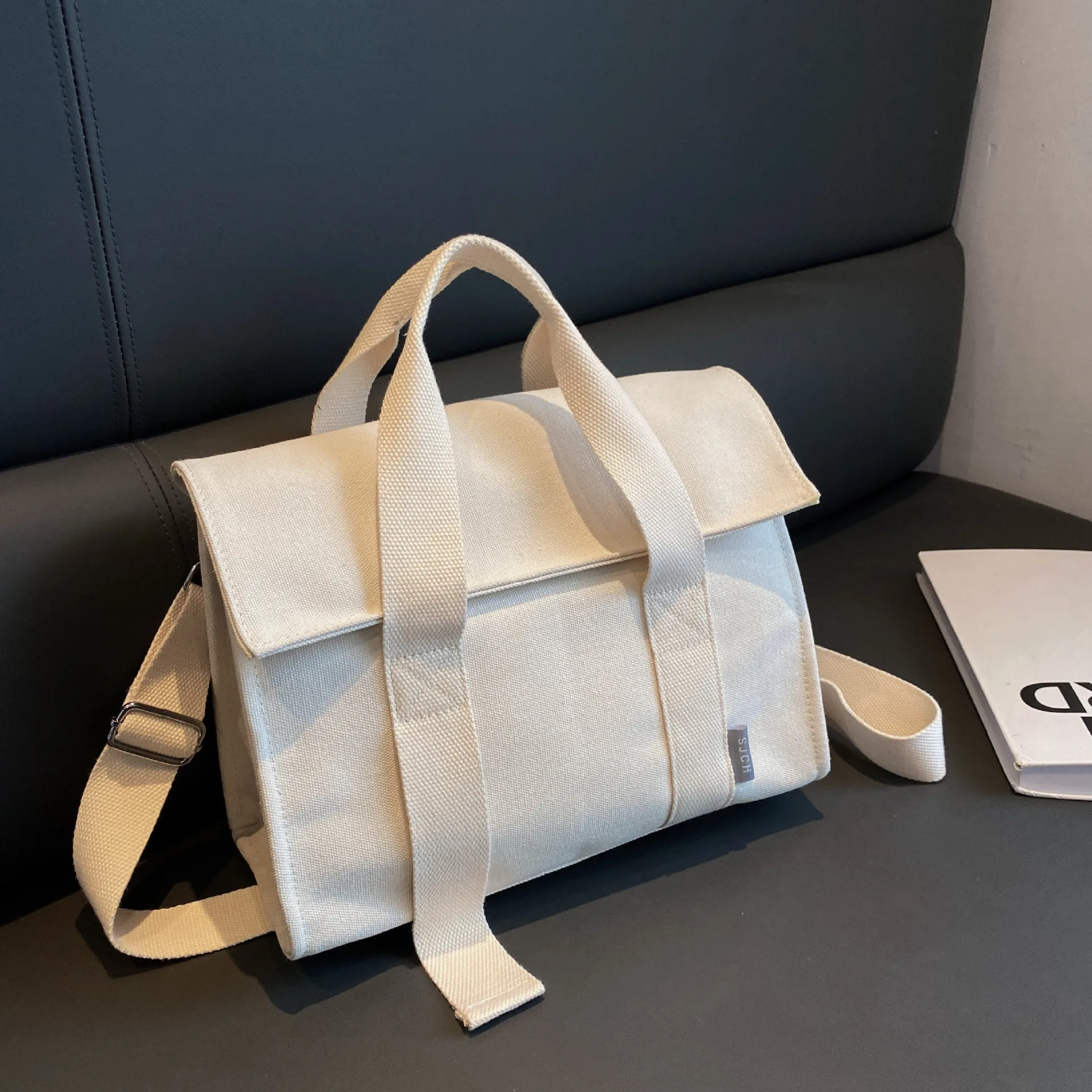 

Women Large Capacity Canvas Tote Bag Female Cloth Commuter Handbag Fashion Crossbody Shopper Bag Harajuku Messenger for Teenager
