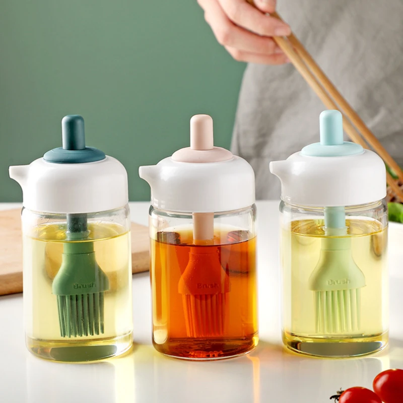 

1pc Food Grade High Temperature Resistance Household Silicone Oil Brush with Bottle Kitchen Baking Tools Outdoor BBQ Accessories