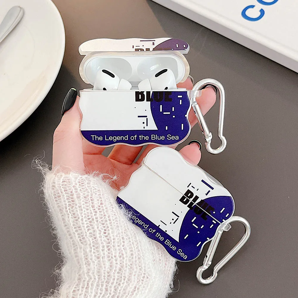 

Чехол с простой волновой рамкой для Apple Airpods 2 Pro, чехол s, милый контрастный цвет для Airpods 3 Air pod Pro, силиконовый чехол для наушников, сумка