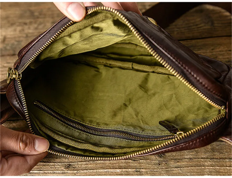 Fashion high quality genuine leather men's small chest bag designer luxury natural cowhide outdoor daily sports waist pack Teens