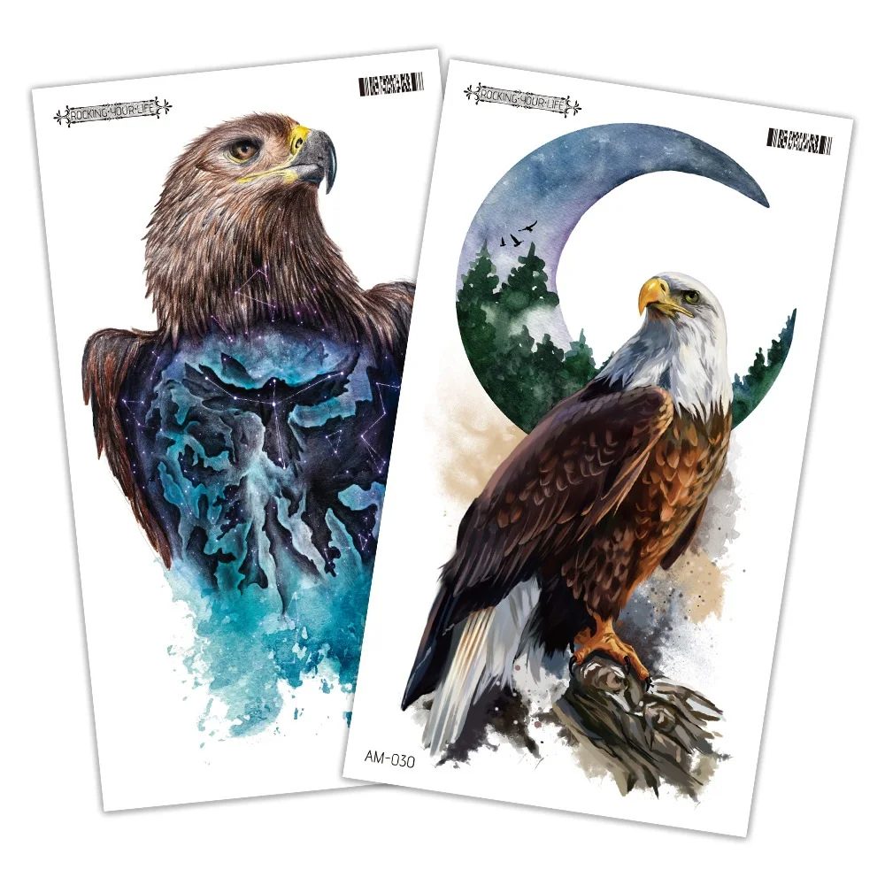 24 вида татуировок временные водонепроницаемые мужские и женские красочные Орлы