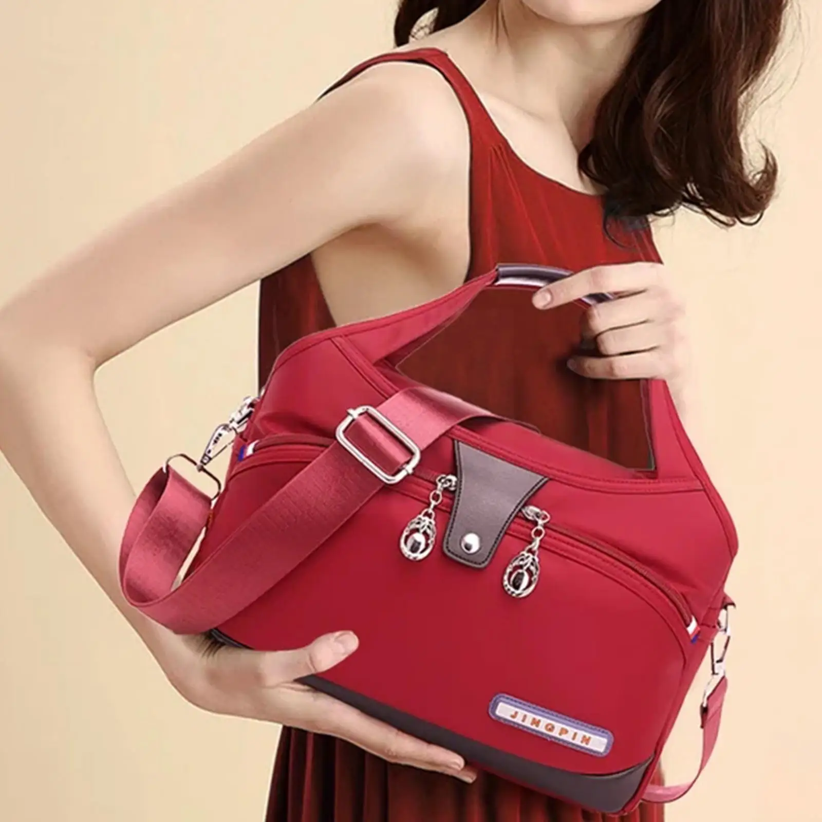 

Fashion Anti-theft Handbag Women Large Capacity Zipper Bags Large Multi Waterproof Tote Shoulder Compartments Bag With Hand C7Z6