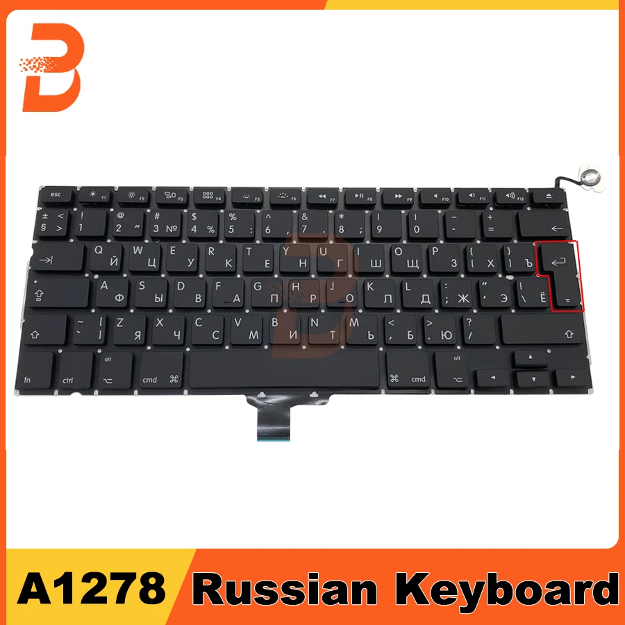 Новая русская клавиатура с большой клавишей Enter для Macbook Pro 13 дюймов A1278 2009 2010 2011 2012