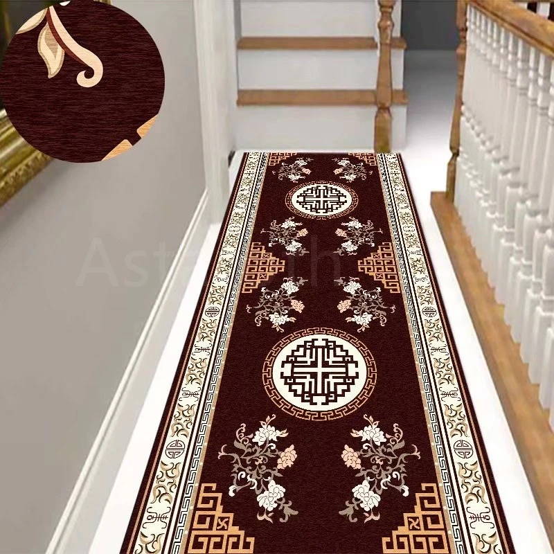 

New Traditional Elegant Floral Lobby Carpets Long Area Rugs Stairway Hallway Corridor Aisle Party Wedding Anti Slip Home Decor