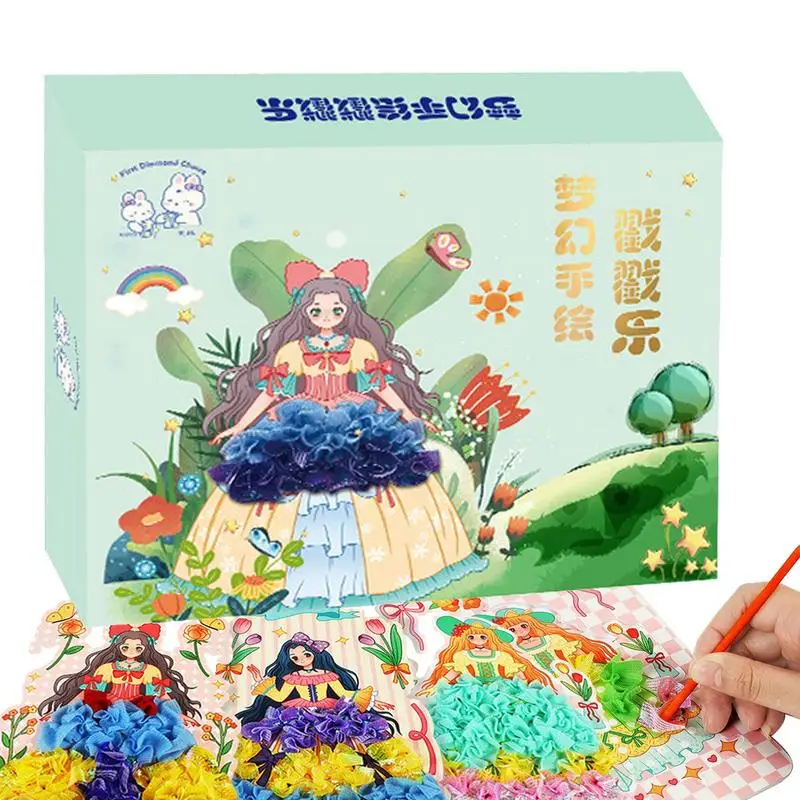 

Poke Painting Kit Children's Painting Toys Princess Dress Up Activity Book Educational Poke Painting Children's Painting Toys