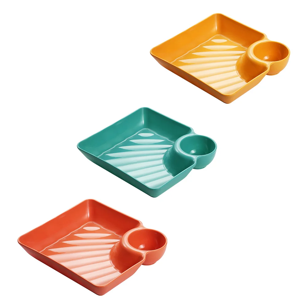 

French Fries Tray Square Food Snack Serving Design Dumplings Dipping Plates Household Sushi