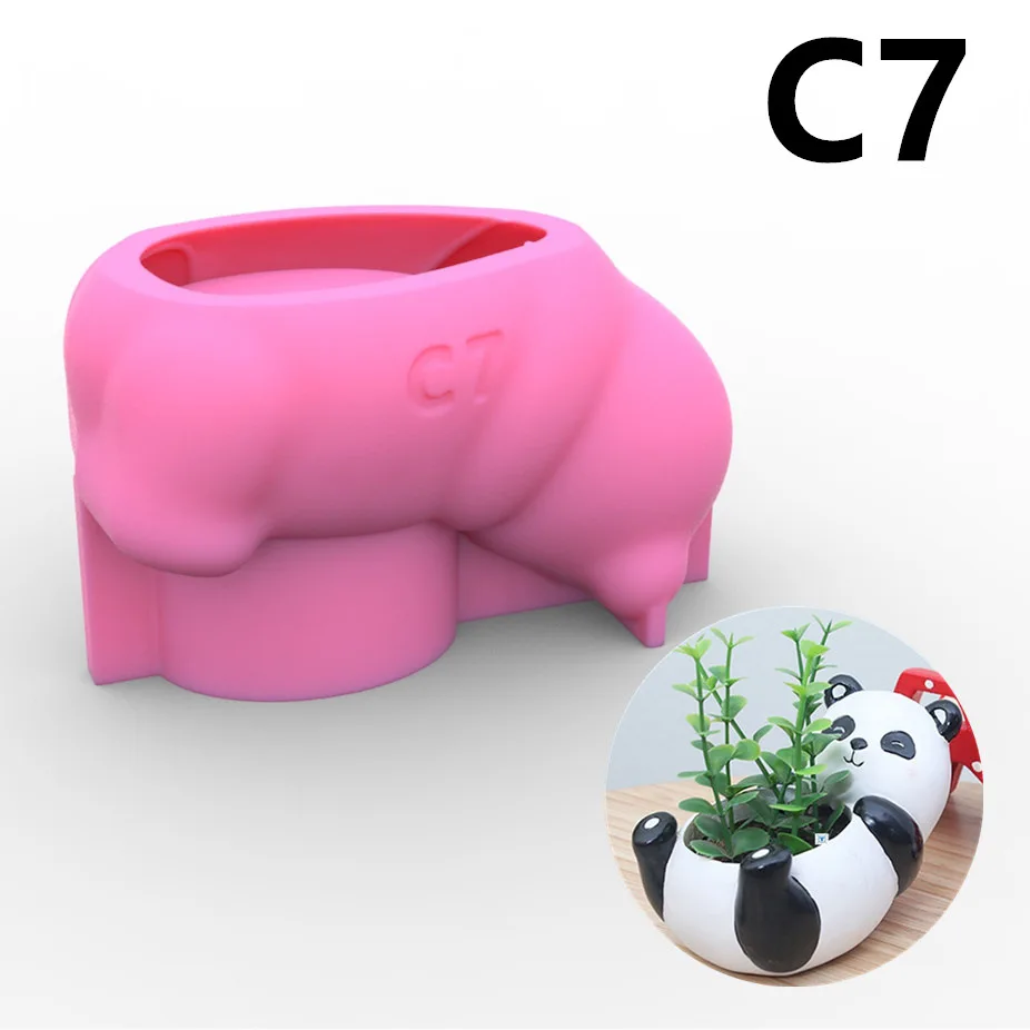 

Cute Dog Panda Succulent Flower Pot Silicone Mold Scented Stone Ornaments Homemade Ashtray Flower Pot Handicraft Gift Homemade