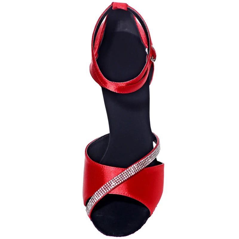 Dancing Shoes Red Black White 7.5cm Girls Women Zapatos De Baile Latino Latin Salsa Ballroom Dance Shoes For Women 2022