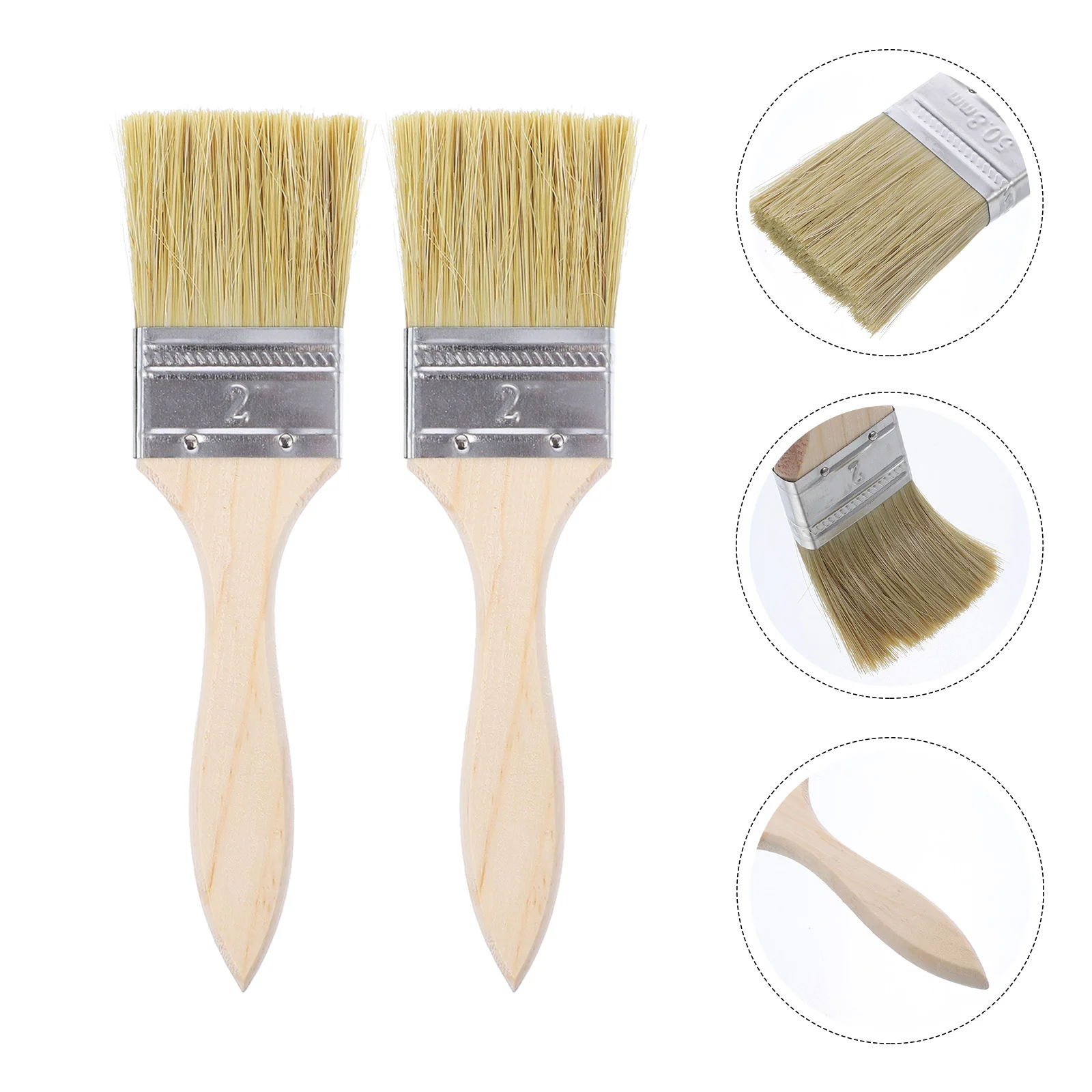 

23pcs Paint Brushes Wooden Handle Bristle Brush for Wall and Furniture Painting (2inch, Thin Handle)