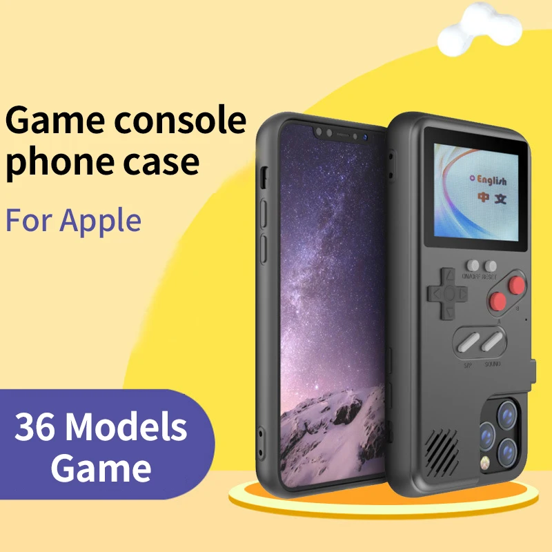 

Playable Video Game Case for Iphone 13 12 11 Pro Max with 36 Retro Games Color Screen Retro Game Console Phone Case