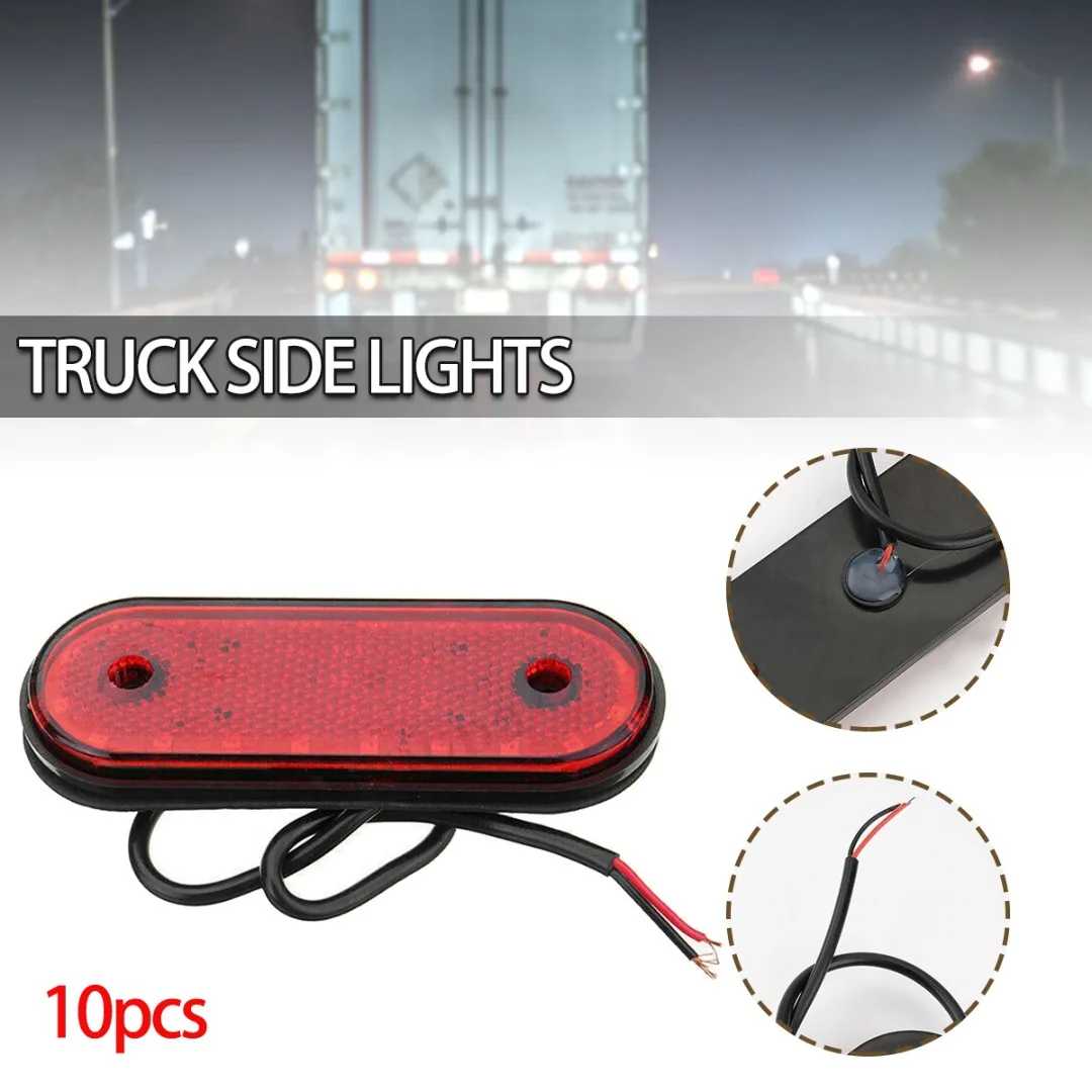

New 10pcs Red/White Trucks Trailers Side Marker Light High Brightness 20 LED Car Signal Lamp Waterproof Automobile Lights