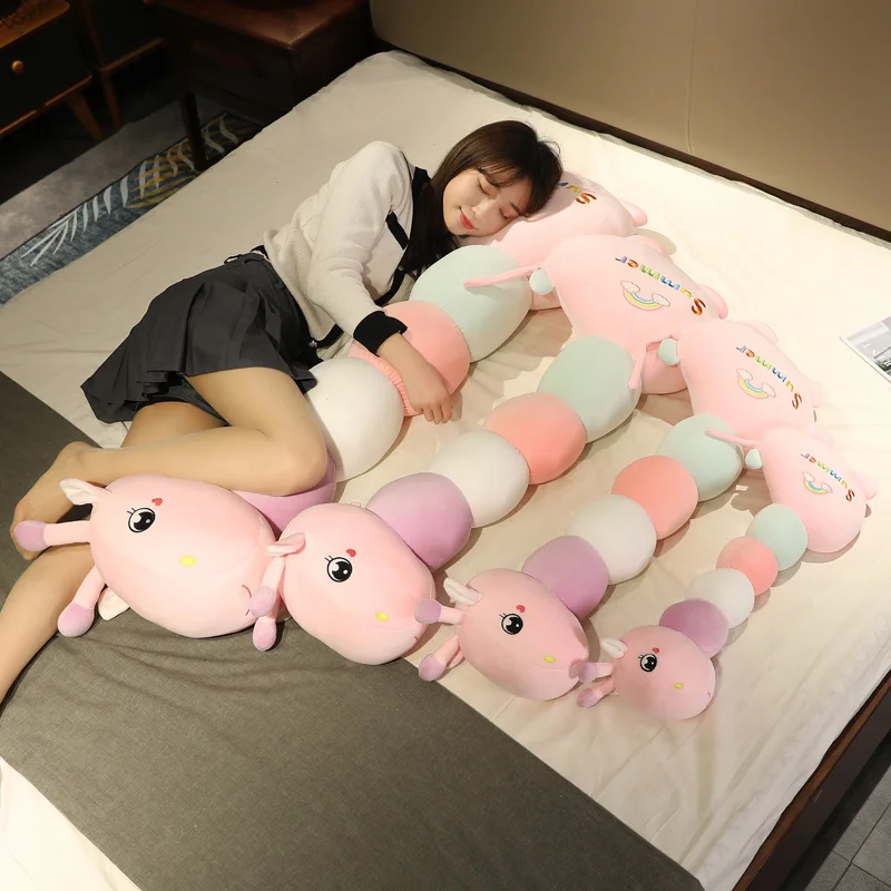 1 шт. 120 см кавайная гусеница жираф плюшевая подушка игрушки большое животное