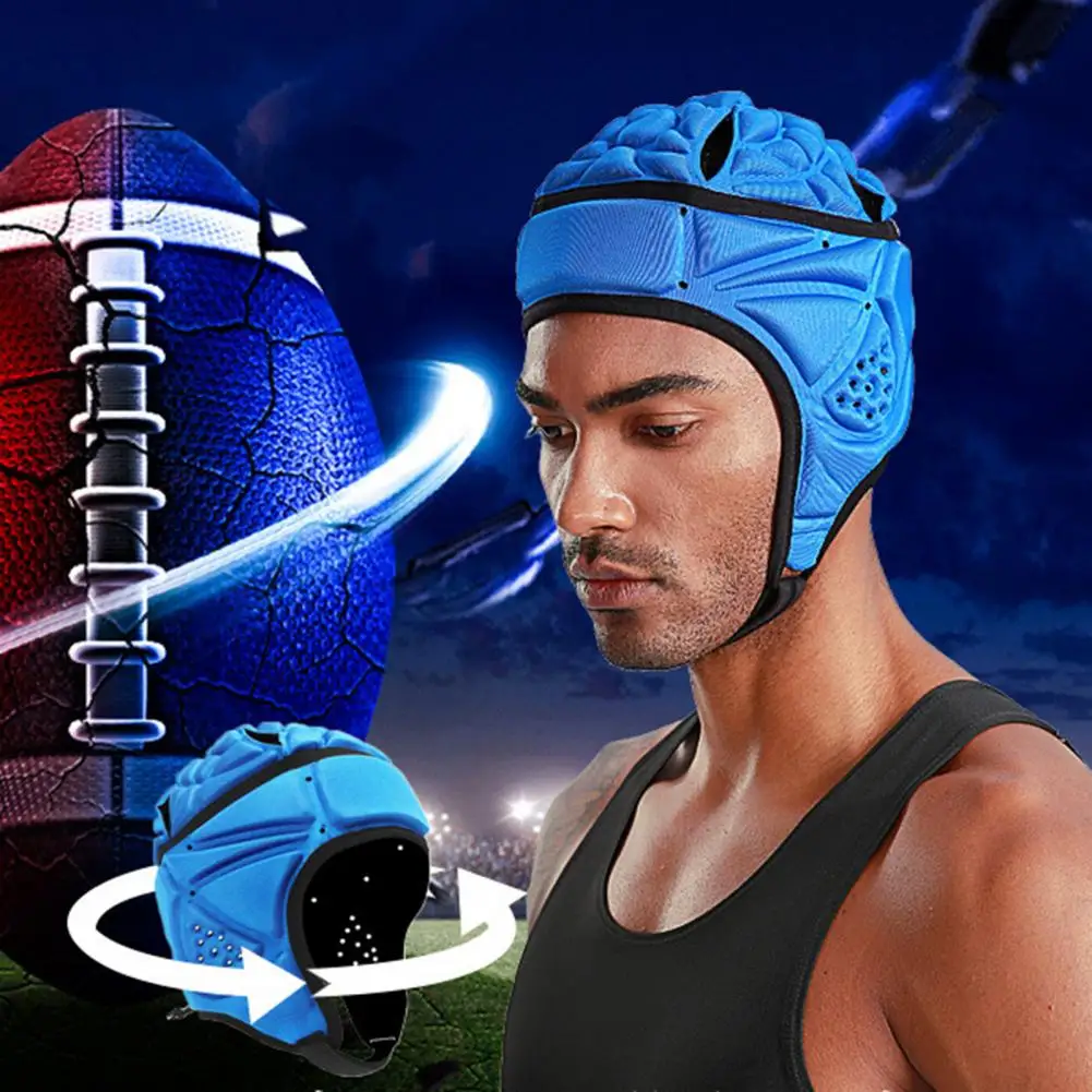 

Rugby Sports Helmet Adjustable Anti-collision Ultra Light Football Goalkeeper Sponge Padded Headgear Sports Safety