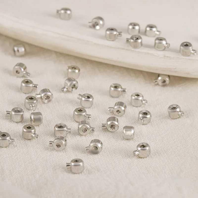 15pcs Crimp End Beads Copper Covers  Stopper Spacer Diy Bracelet Jewelry Making Handmade Craft Findings Wholesale