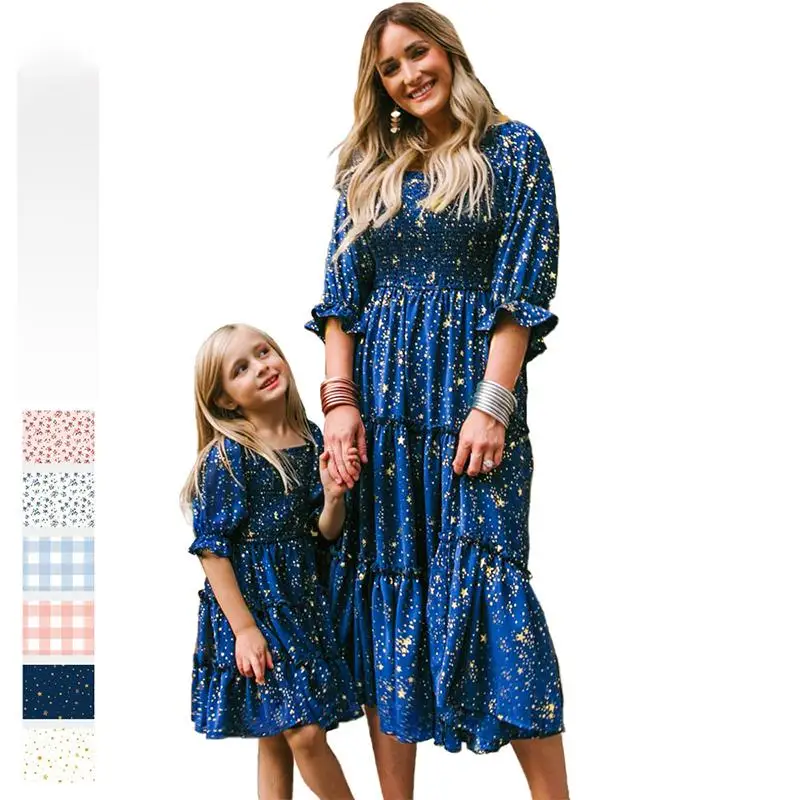 

Summer Smocked Dress For Girls 3-8 Years Sequin Ruffle Short Sleeve Clothes Children New Fashion Chiffon Party Princess Costume