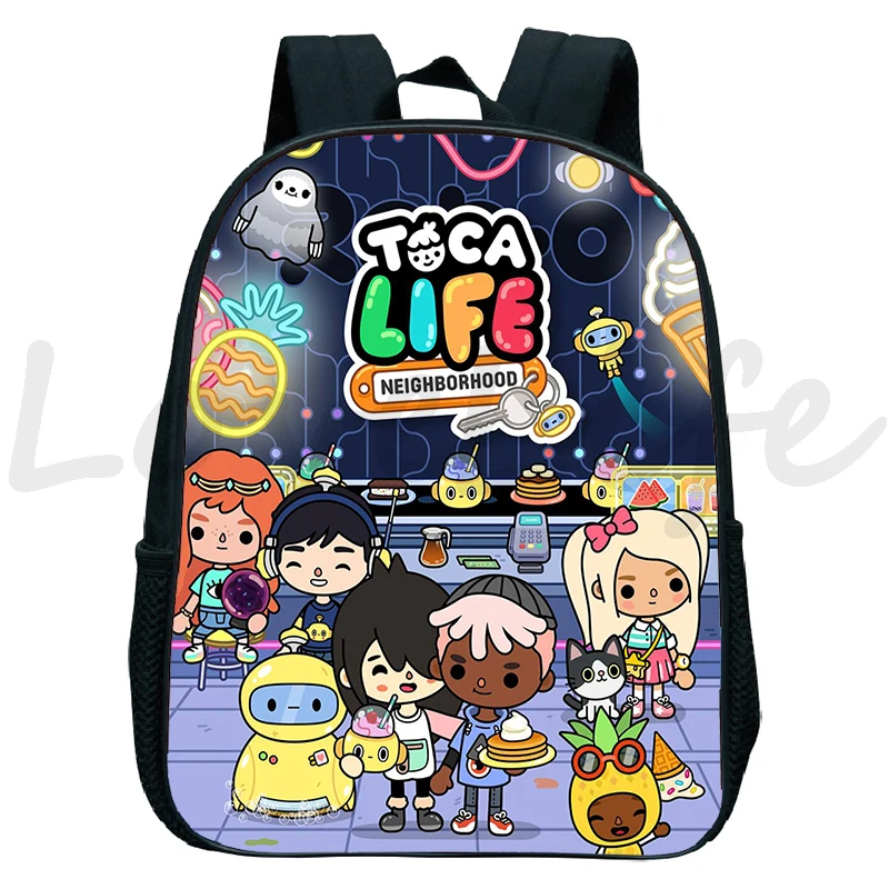 Toca Life World-Mochila escolar de dibujos animados para niños y niñas, Mini...