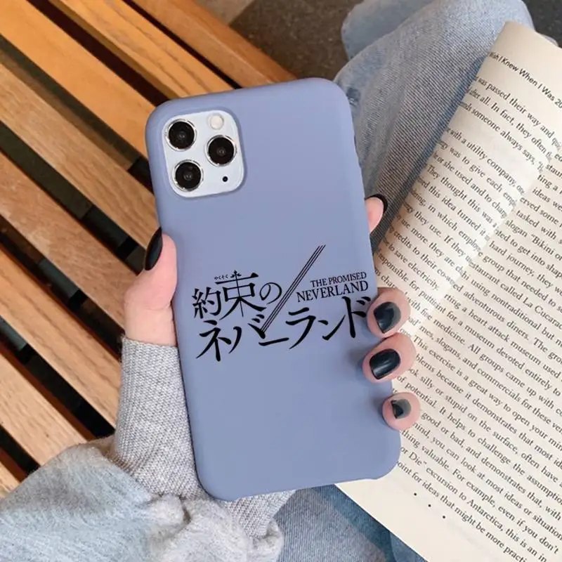 

Promised Neverland Phone Case for iPhone 11 12 13 Mini Pro Xs Max 8 7 6 6S Plus X XR Solid Candy Color Case