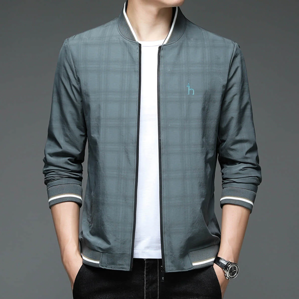 

Mens Jackets Luxury Hazzy Brand Dog Mascot H Embroidery Classical Logo Clothing Boys Casual Coat England Style Baseball Jacket