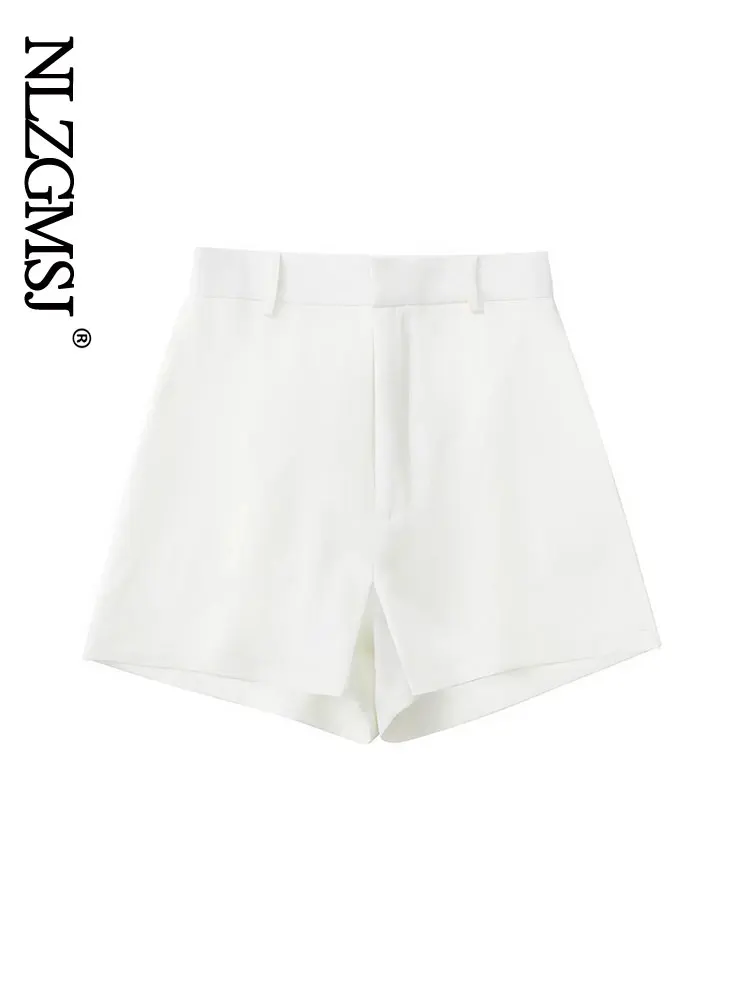 

Nlzgmsj Za 2022 Office Lady Solid Shorts For Women Summer Loose Short Pants Elegant Korean Fashion High Waisted Shorts Skirt