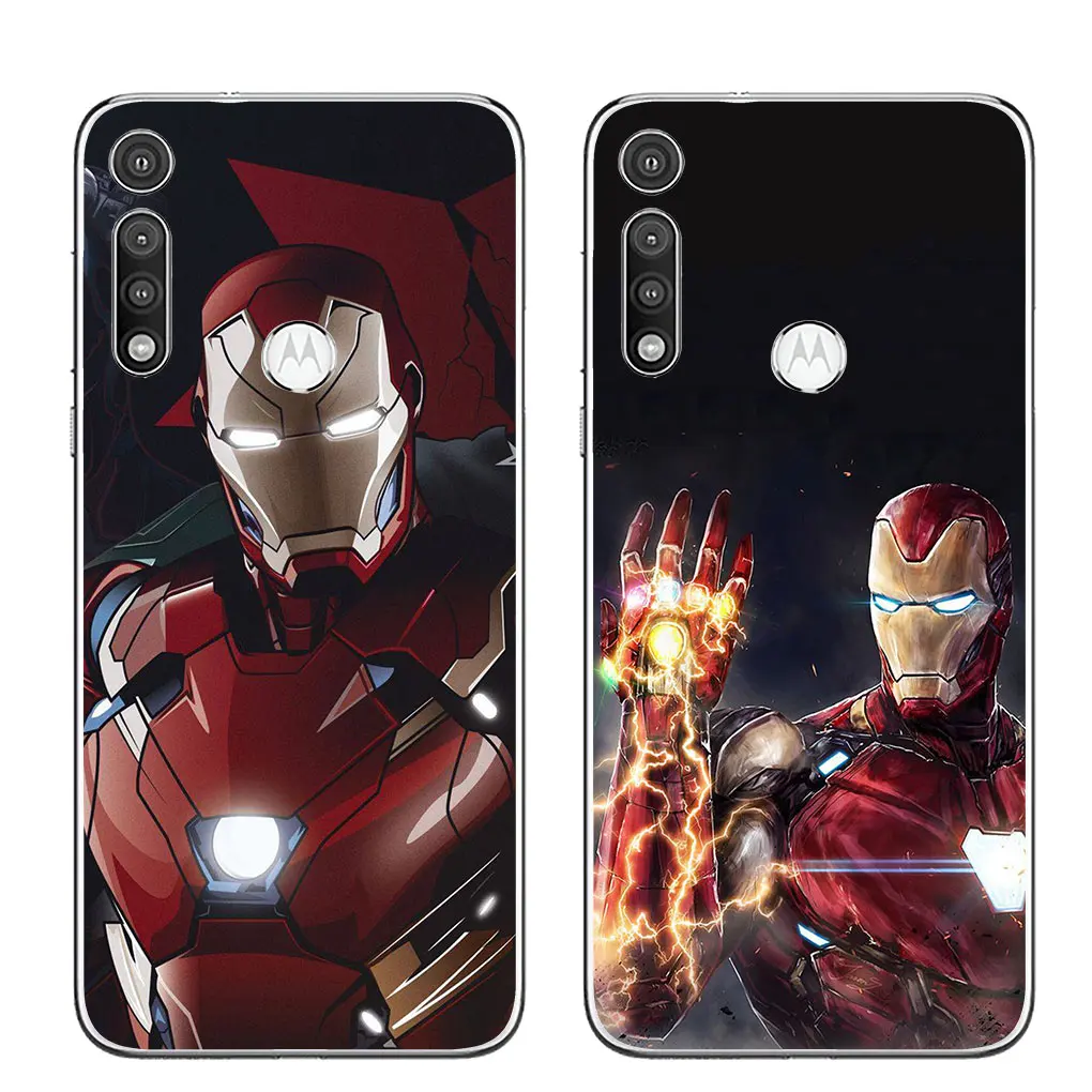 Мягкий чехол с героем Marvel Железный человек для Motorola Moto Edge 40 Pro 30 neo 20 One Fusion G200 E22 E40 E30