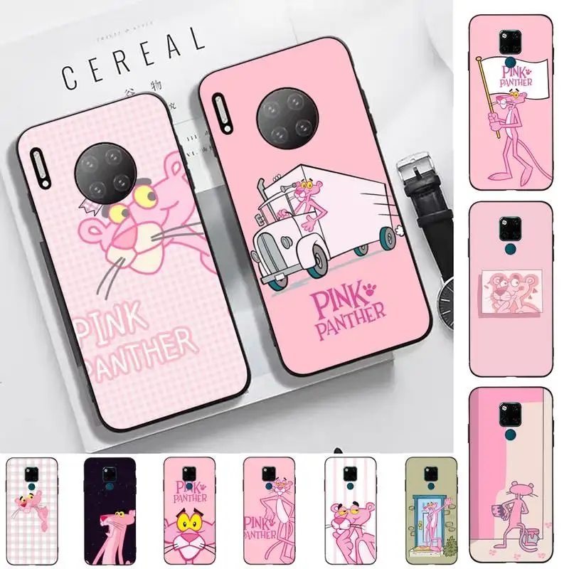 

Cartoon Pink Leopard Phone Case for Huawei Mate 20 10 9 40 30 lite pro X Nova 2 3i 7se
