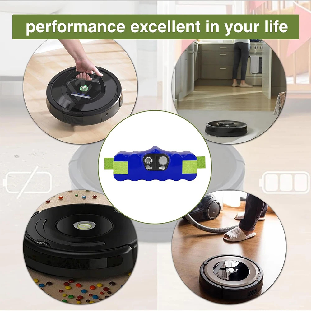 Ni-MH сменная батарея 14.4V 12800mAh для iRobot Roomba серий 500, 600, 700, 800, 900 (модели 585, 595, 600, 610, 620, 630, 631, 650, 660, 760) (art.: 3920daaabe099) - 3920daaabe099