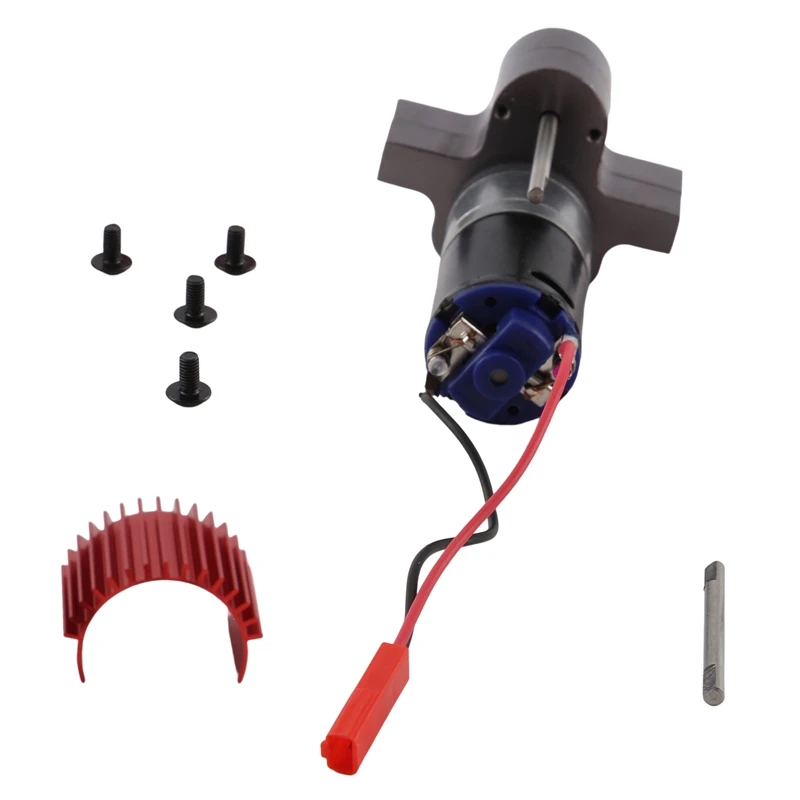 

370 Матовый двигатель + радиатор из сплава, коробка передач со стальными шестернями для WPL Henglong C14 C24 B14 B24 B16 B36 4X4 6X6, обновленные детали