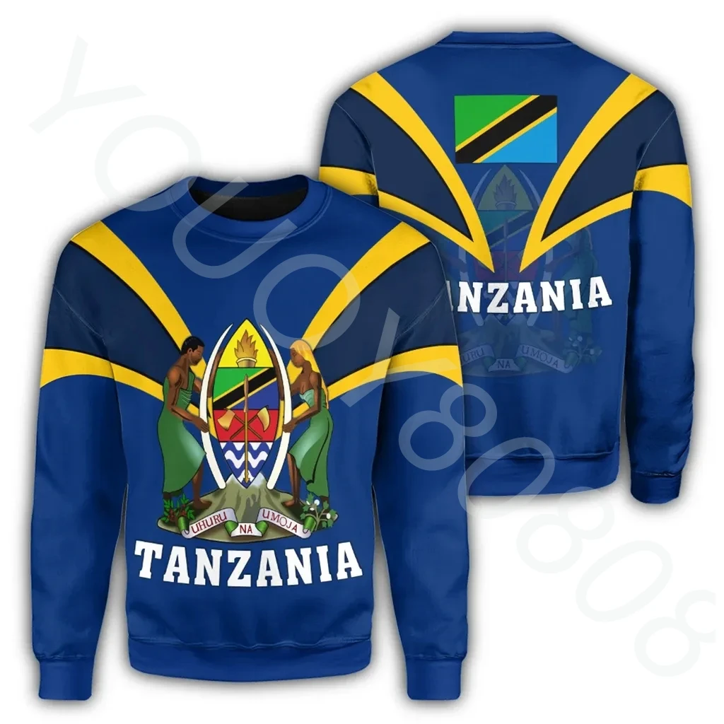 

Men's Casual Street Harajuku Print Sweatshirt African Zone Pullover Tanzania Men's Round Neck Sweatshirt