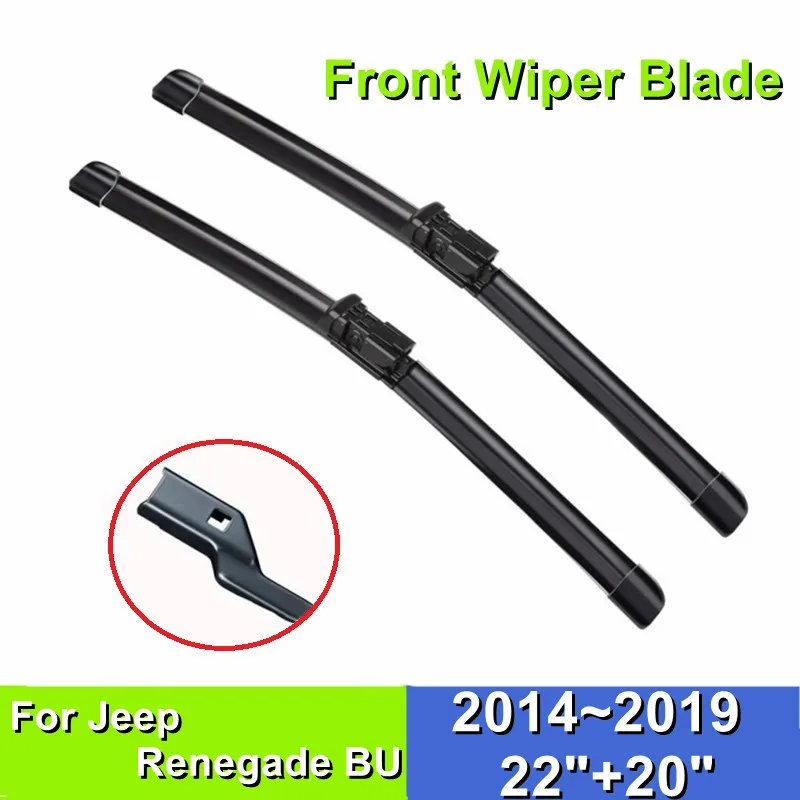 

Front Wiper Blade For Jeep Renegade BU 22"+20" Car Windshield Windscreen Rubber 2014 2015 2016 2017 2018 2019