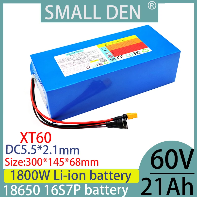 Новый литиевый аккумулятор 60 В 21 Ач 16S7P 1500 Вт-1800 Вт подходит для мощных