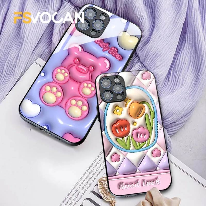 Чехлы для телефонов с милыми животными и фруктами iPhone 16 15 Pro Max забавный