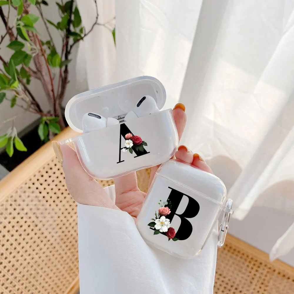 

Letter A B soft silicone Headphone Case For Apple Airpods 3 Shockproof Soft Silicone Protection Air Pods 1 2 Earphone Box Cover