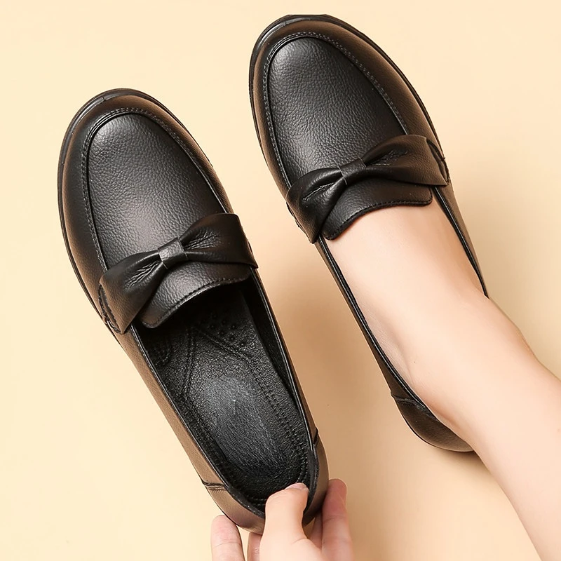 

Туфли женские на плоской подошве, элегантные лоферы, легкая обувь для мам, весна-осень