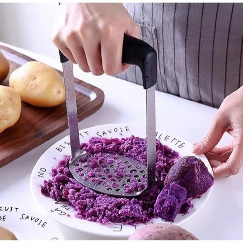 

1PC Stainless Steel Potatoes Mud Pressure Mud Machine Potato Masher Ricer Fruit Vegetable Tools Kitchen Gadgets Accessories