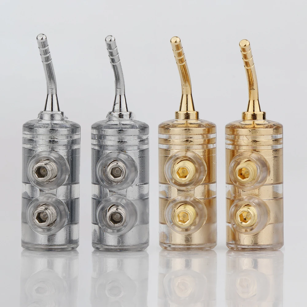 

Preffair BA1476 2MM Speaker Terminals Wire Pin Plug Screw Lock Cable Wire Adapter With Rubber Covers Set Banana