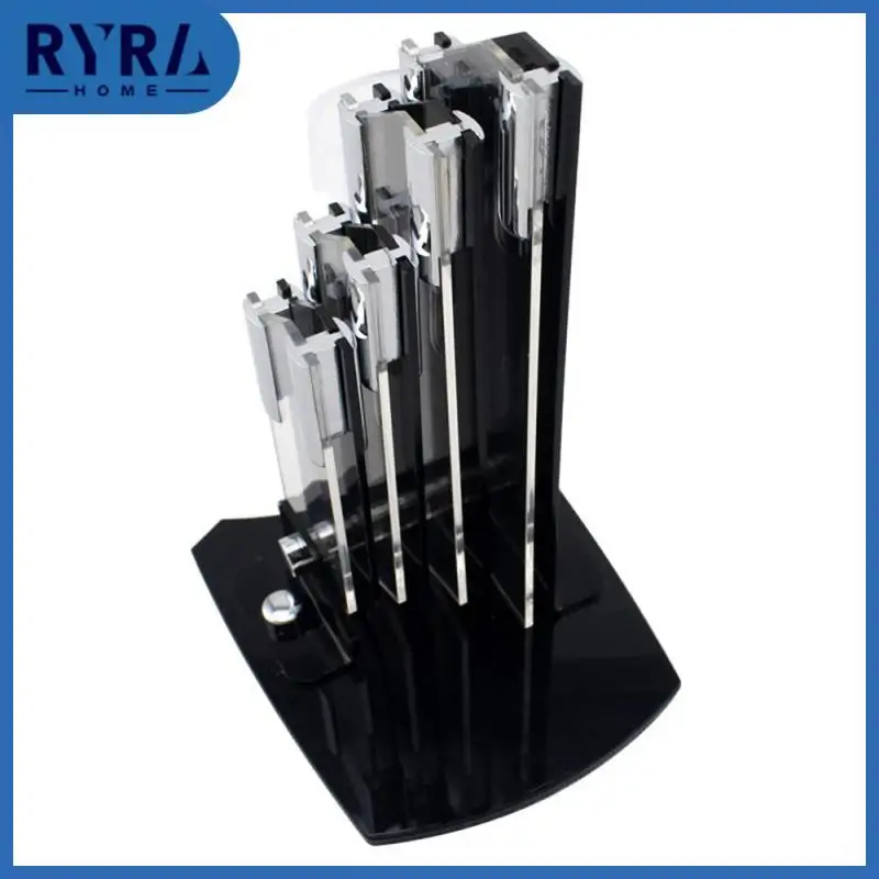 

5-Pieces Set Knife Stand , Used For 3" 4" 5" 6" Ceramic Knife + One Peeler High Grade Acrylic Knife Holder Black
