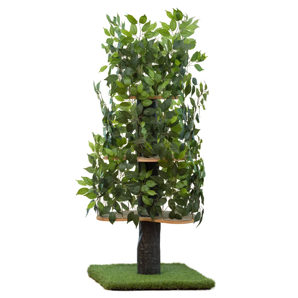 

On2Pets Cat Tree with Leaves, Cat House & Cat Activity Tree, Multi-Level Cat Condo for Indoor Cats, Square Base