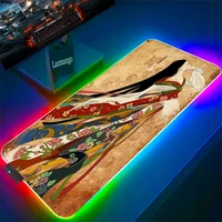 pc gaming mouse pad with rgb keyboard mat laptop gamer accessories computer mousepad japan anime carpet diy for office game mats
