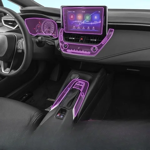 Для TOYOTA COROLLA CROSS 2019-2022 салон автомобиля, центральная консоль, прозрачная защитная пленка из ТПУ для салона автомобиля, защита от царапин